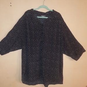 Brand New Plus Size Button Black & White Top